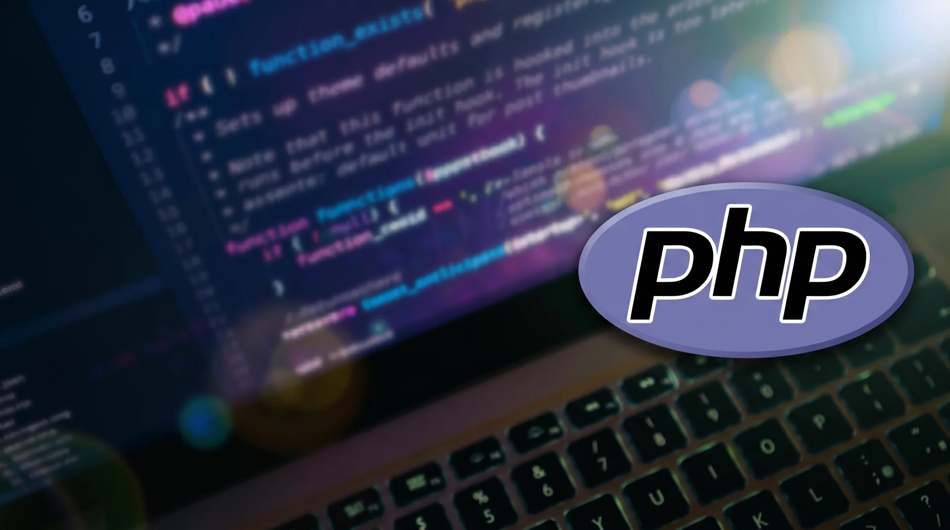 PHP-beveiligingsupdate PHP-logo voor een beeldscherm met programmeercode